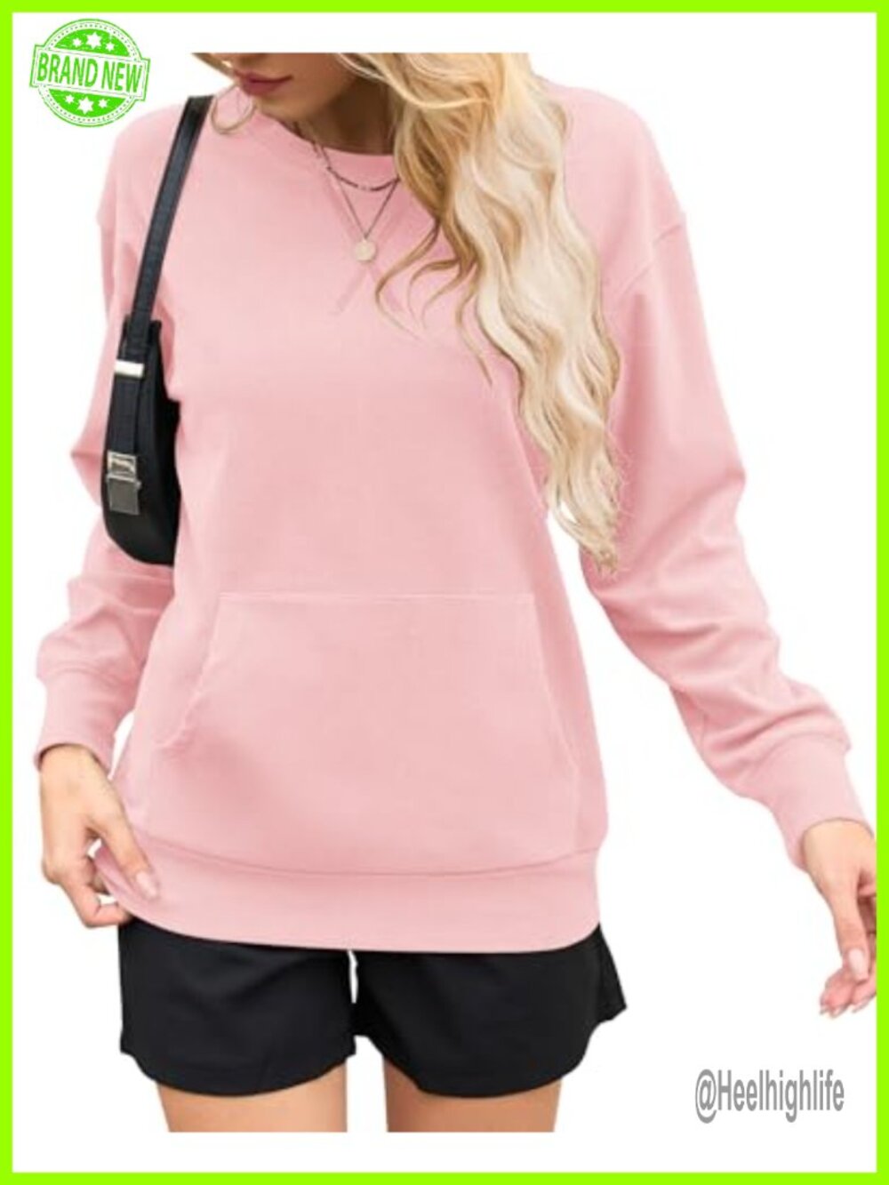 Oversized Crewneck Sweatshirt Hoodless Pullover Lightweight Long Sleeve Top